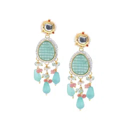 Shining Jewel - By Shivansh Gold-Plated Kundan & CZ Studded And Beaded Jewellery Set image 4