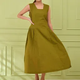 SIDDHO HUM Women Square Neck Fit and Flare Midi Dress-picture-21