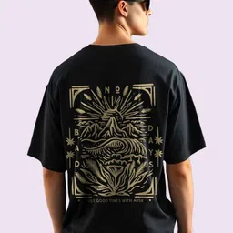 AUSK Graphic Printed Round Neck Drop-Shoulder Sleeves Oversized Cotton T-shirt-picture-22