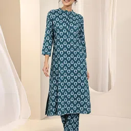 Libas Women Ethnic Motifs Printed Kurta with Trousers image 5