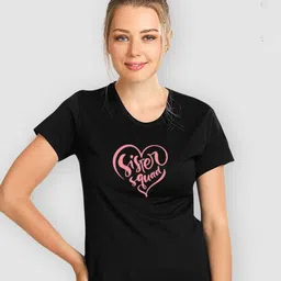 Moda Rapido Women Typography Printed Round Neck Cotton T-shirt-image-72