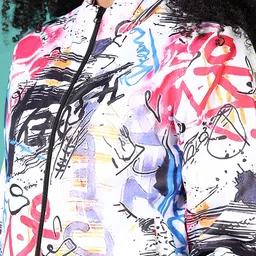 V-Mart Women Mock Collar Abstract Printed Cotton Casual Bomber Jacket image 5