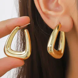 StyleCast x Revolte Triangular Half Hoop Earrings image 2