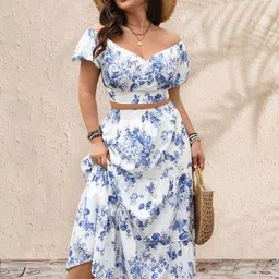 StyleCast Curve Printed Top and Skirt Co-ord-picture-2