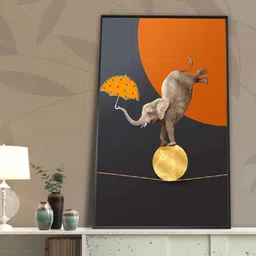 art street Conceptualistes Black Canvas Framed Wildlife Art Print image 1