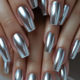 tanvi27 Effect Metallic Silver Nail Polish Quick Drying & Metal Silver image 5