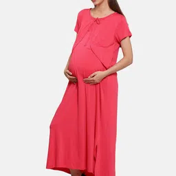 MINI KLUB Tie-Up Neck Maternity Maxi Dress image 4