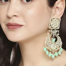 Anouk Gold-Plated Pearls Beaded Contemporary Drop Earrings-image-19