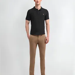 U.S. Polo Assn. Denim Co. Men Solid Polo Collar Cotton Slim Fit T-shirt image 3