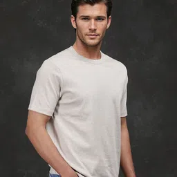 RARE RABBIT Men Monochrome Raw Edge T-shirt image 2