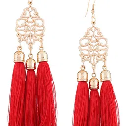 Young & Forever Brass-Plated Contemporary Filigree Drop Earrings image 3