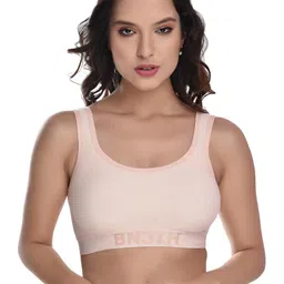 Women Cotton Brown Non Padded Non-Wired Lingerie Bra Sport wear Gym Crop Tank Top-image-42