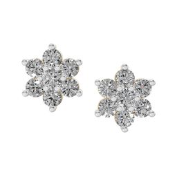 Sparkles Lab Grown Diamond 0.41 Ct IGI Certified Round Floral Diamond Stud Earrings 14K-picture-40