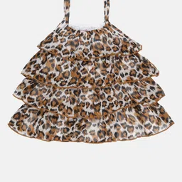 YOUNG BIRDS Animal Print Chiffon A-Line Dress image 3