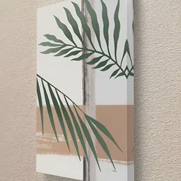 Livin'luxe Off White & Brown Palm Leaf Canvas Wall Art image 5