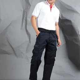 beevee Men Relaxed Mid-Rise Cargos Trousers image 2