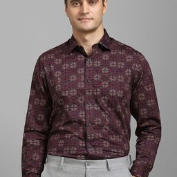 Louis Philippe Floral Printed Spread Collar Formal Cotton Shirt-picture-41