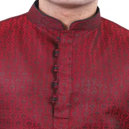 SaraShank Men Woven Design Kurta with Pyjamas image 5