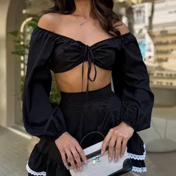 LULU & SKY Off-shoulder Top With Skirt Co-Ords image 2