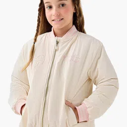 Juniors by Babyshop Girls Embroidered Mandarin Collar Lightweight Padded Jacket-picture-22