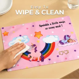 PRAKARTIK 6Pcs Pink & Blue Digital Printed Table Placemats image 4