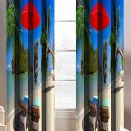 Aura Blue & Green 2 Pieces Printed Window Curtain image 3