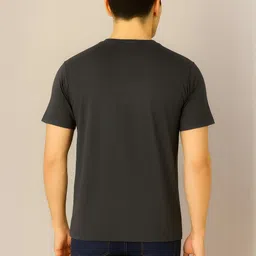 UllasPemium Men Solid Round Neck Cotton Slim Fit T-shirt image 5