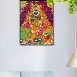 SAF Black & Pink Shrinathji Ji Printed Wall Art-picture-38