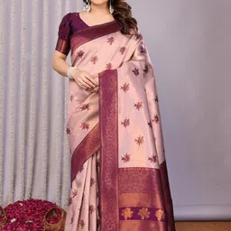 Snofi Creation Floral Zari Art Silk Handloom Banarasi Saree-picture-10