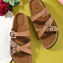 CORSICA Women Open Toe Flats With Buckles Details-picture-12