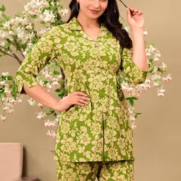 L.H HANDICRAFTS Printed Pure Cotton Tunic With Trousers Co-Ords image 2