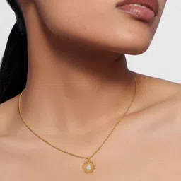 KISNA DIAMOND AND GOLD JEWELLERY Women 14KT Simple Flower Pendant Diamond 0.05 Carat-picture-30