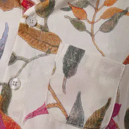 CrayonFlakes Boys Floral Printed Spread Collar Casual Shirt image 2