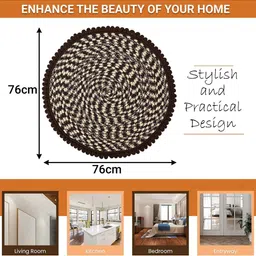 Aura 3-Pcs Red & Grey Spiral Round Doormat image 3