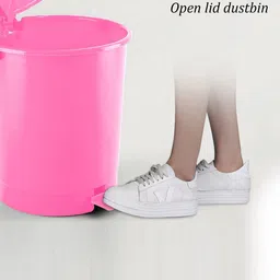 Kuber Industries 2 Pcs Pink Durable Dustbin With Garbage Covers - 10L image 2