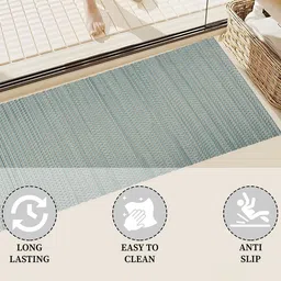 Aura Grey Textured Anti-Skid BathRugs image 3
