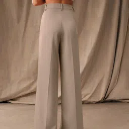 kotty Women Relaxed Beige Viscose Rayon Trousers image 3