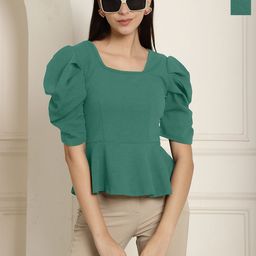 Tromko Women Pack Of 2 Puff Sleeve Peplum Top-picture-14