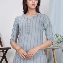 Anouk Rustic Women Striped Kurta image 2