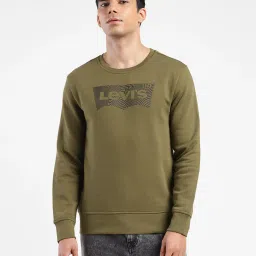 levi's Men's Brand Logo Crew Neck Sweatshirt Green image 1