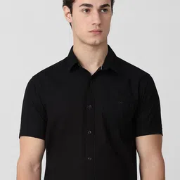 Mufti Men Cutaway Collar Solid Cotton Slim Fit Casual Shirt-picture-15