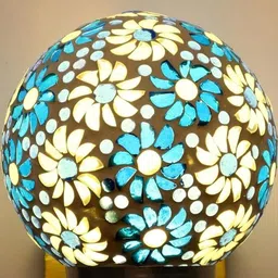 Somil Premium Designer Glass Wall / Night Lamp Elegant & Stylish Dcor Accent for Modern Interiors, color- Firozi, White Size- 22.5 X 32 X 25.5 CM-image-88