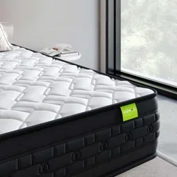 Wakeup India White & Black Quilted Riserox Luxe Comfort Pocket Spring Queen Mattress image 5