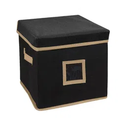 prettykrafts Black & Beige Reusable Multi-Utility Organisers With Lid image 1