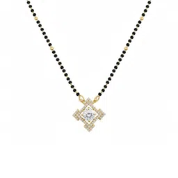 Opal Touch Gold-Plated Cubic Zirconia Studded & Artificial Beaded Mangalsutra-picture-14