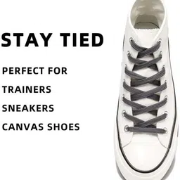 Vinylzone Premium Tear-Resistant 3 Pair Dark Grey Flat Shoe Laces for Hiking Shoes Shoe Lace image 2