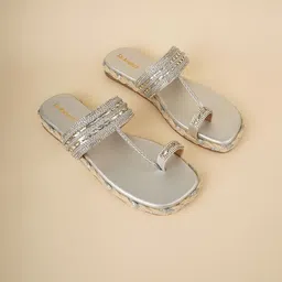 Rubeezz Women Embellished Party One Toe Flats-picture-19