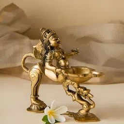 Imli Street Yellow And Black Textured Garuda Aarti Diya image 4