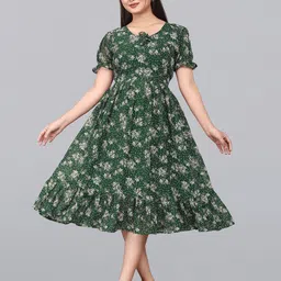 Nautiful Women Floral Printed Georgette Fit And Flare Maxi Dress-picture-15