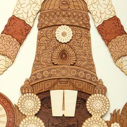 Exotic India Brown & Beige Wooden Carved Wall Art image 4